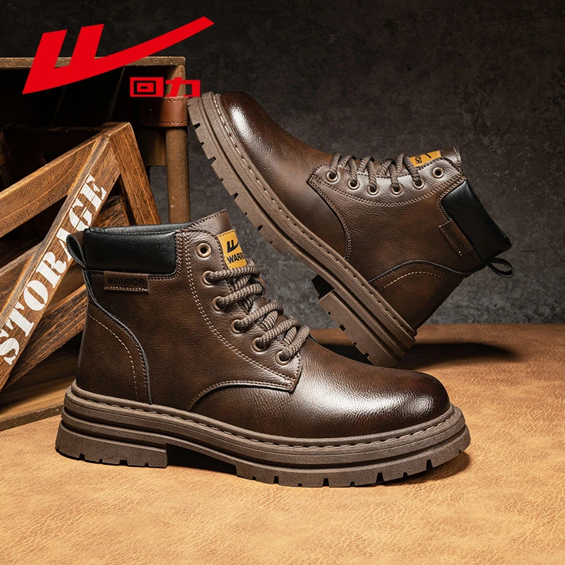Warrior/回力2025秋季新款工装靴高帮马丁靴春秋男靴秋冬鞋子男款
