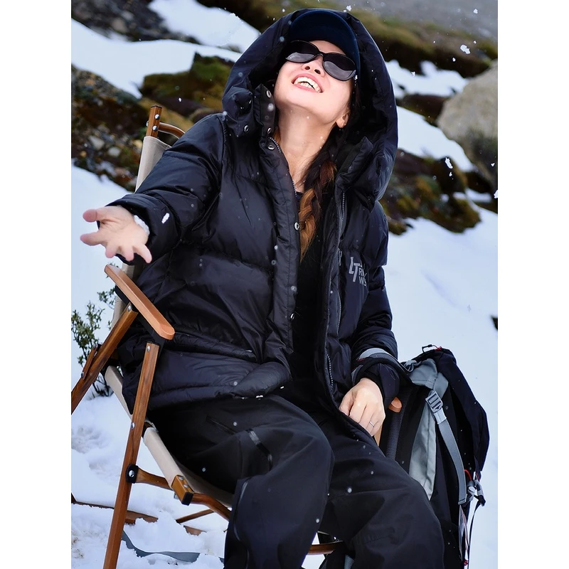 北京森林户外保暖搭子专业抗寒中长750蓬松95白鹅绒羽绒外套男女