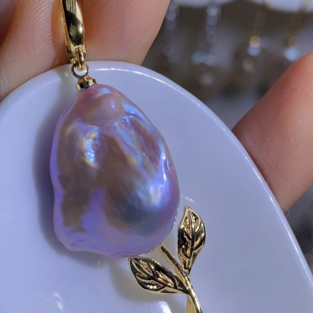 银S925镶嵌天然淡水珍珠淡水珍珠