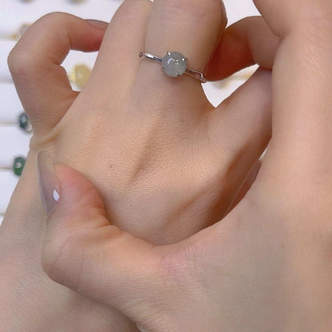 翡翠银S925镶嵌戒指