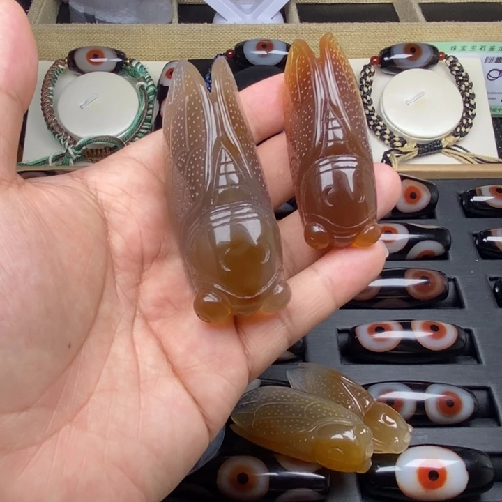 玛瑙/玉髓桶珠未镶嵌老***汤知了