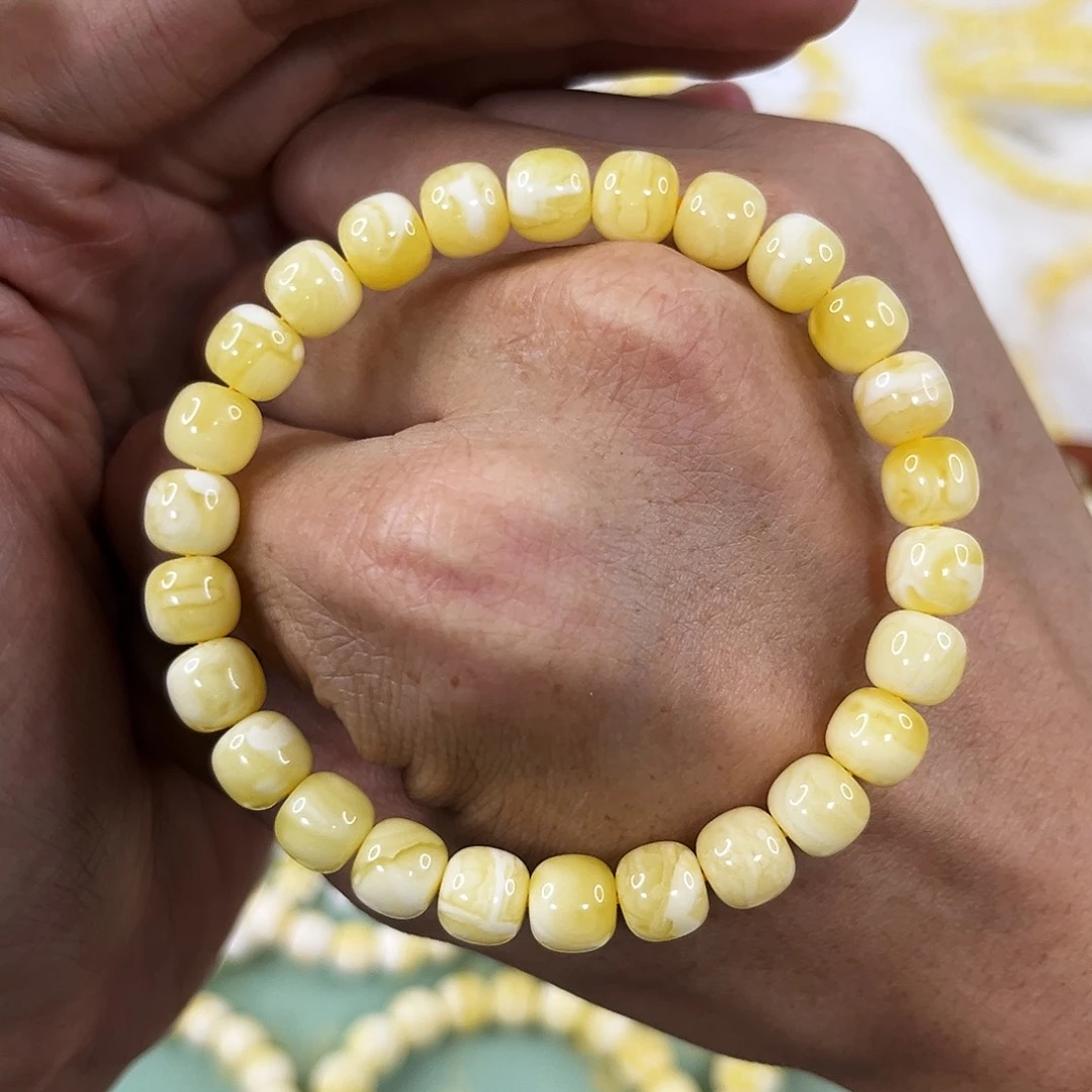 ****山琥珀未镶嵌手链8mm手串