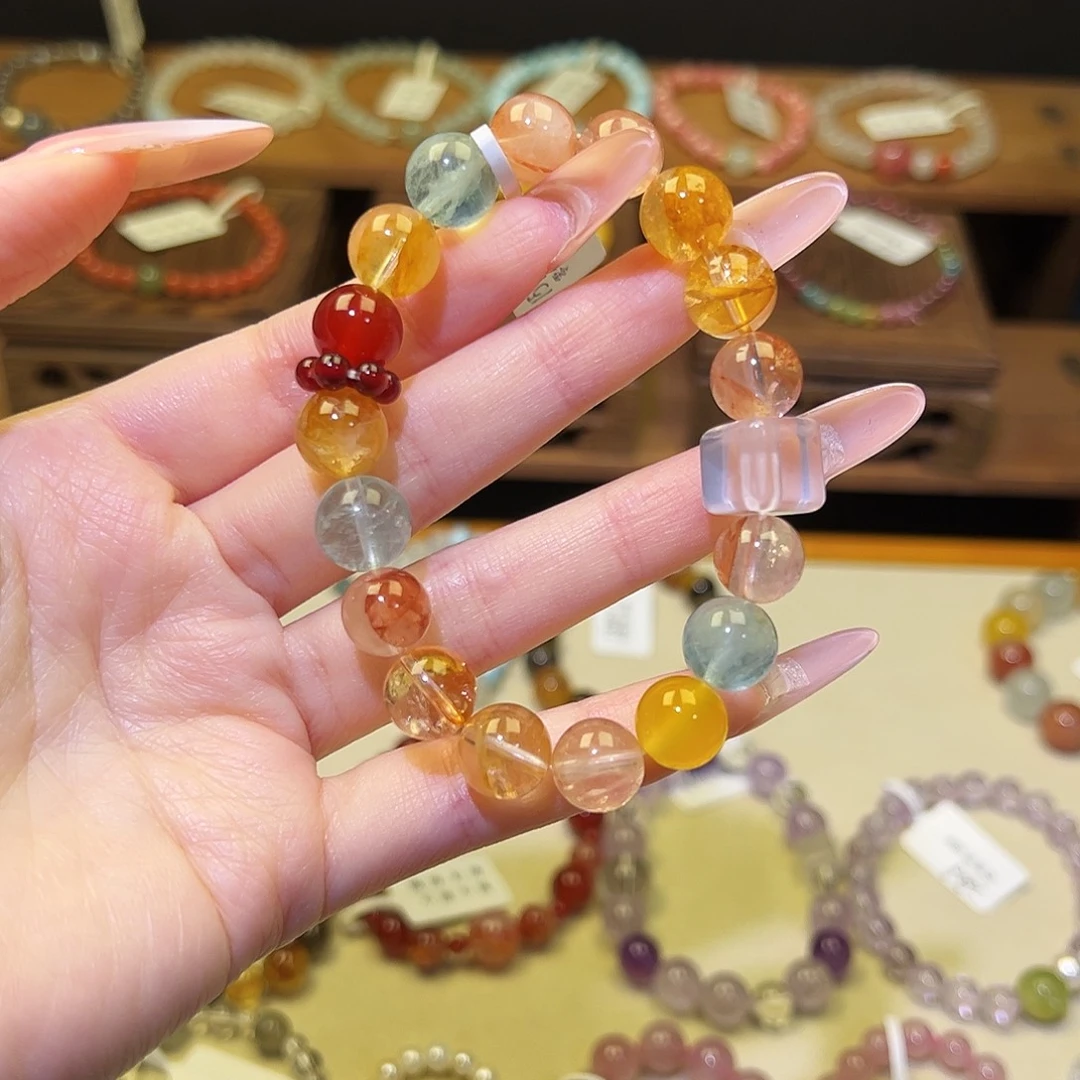 手串银S925镀金镶嵌水晶多宝1570