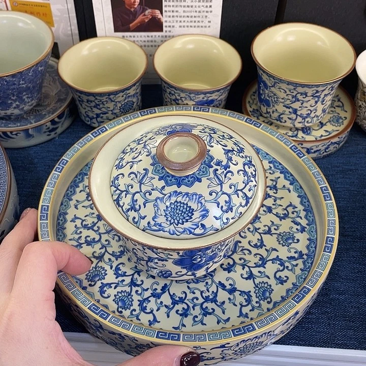 陶景德陶瓷盖碗茶具