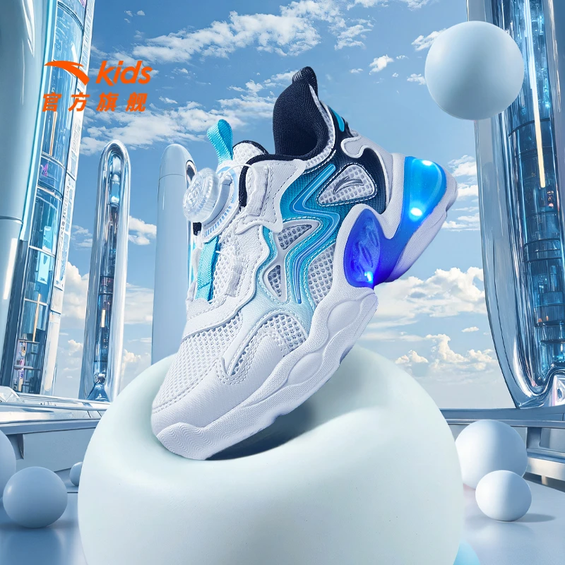 安踏儿童小童透气舒适防滑耐磨闪灯泡鞋A12529909运动鞋童鞋鞋子
