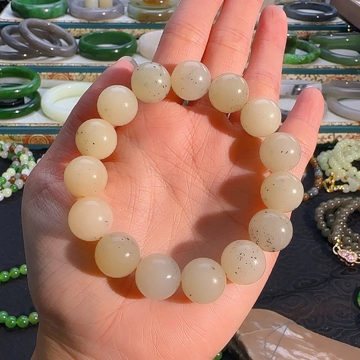 未镶嵌手串和田玉糖青花手串