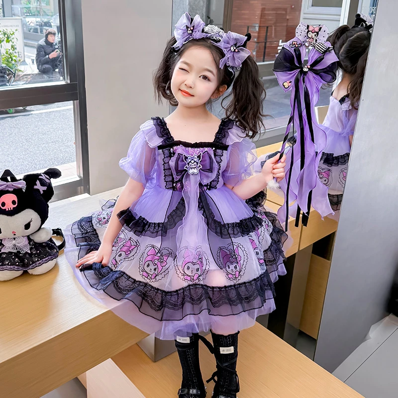 女童库洛米连衣裙夏款洋气儿童裙子公主裙洛丽塔小女孩生日蓬蓬裙