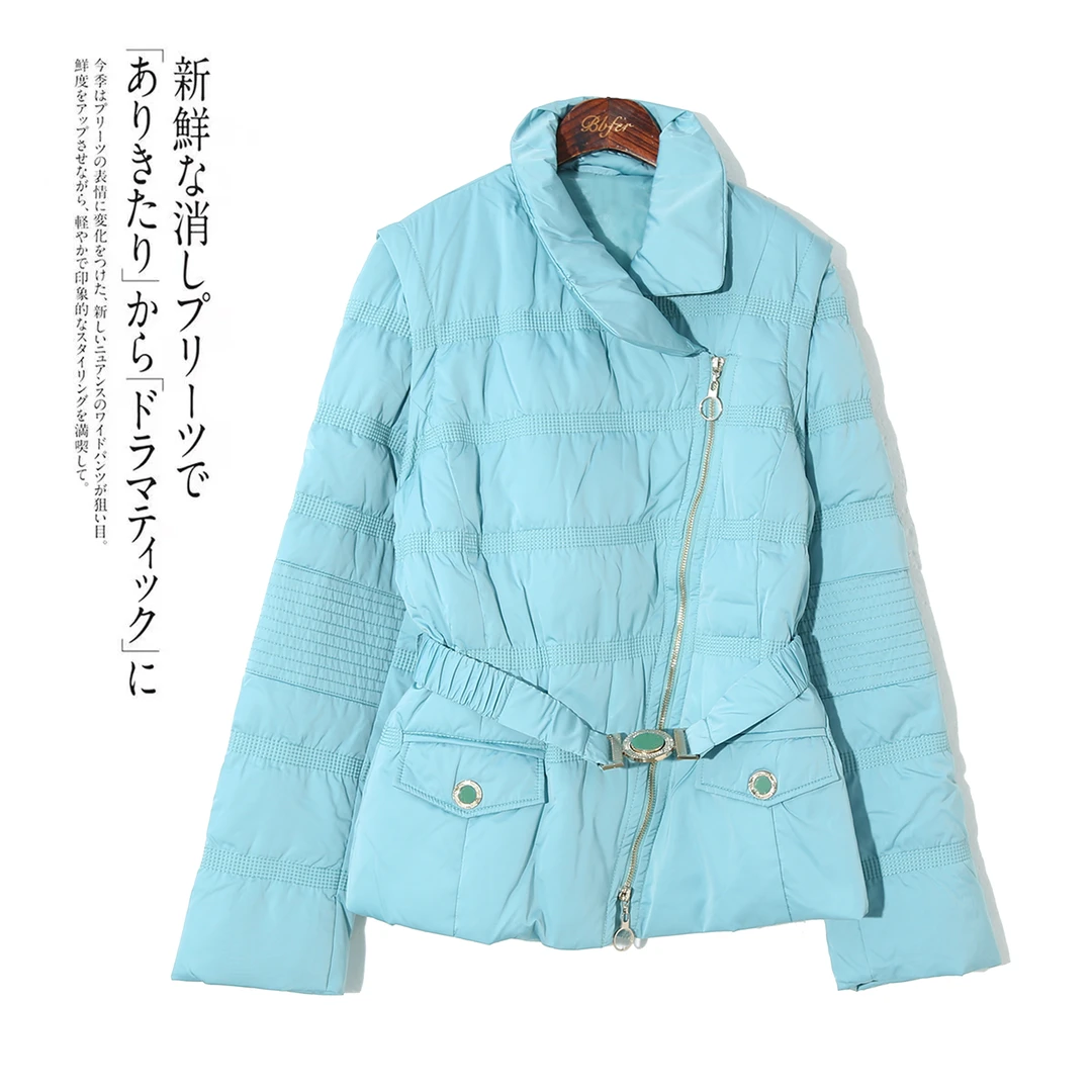 女款棉服秋冬季休闲简约纯色设计感保暖轻便百搭修身棉袄P-2C504