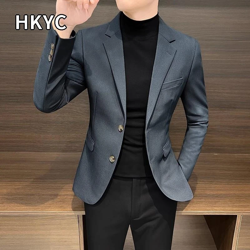 休闲西装外套男士春秋季2025新款商务男装高级感高端单西西服男款