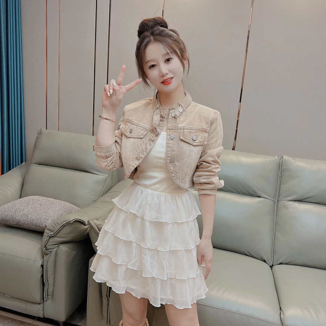 2025春季爆款新款短款牛仔女外套小个子时尚网红洋气长袖外套复古