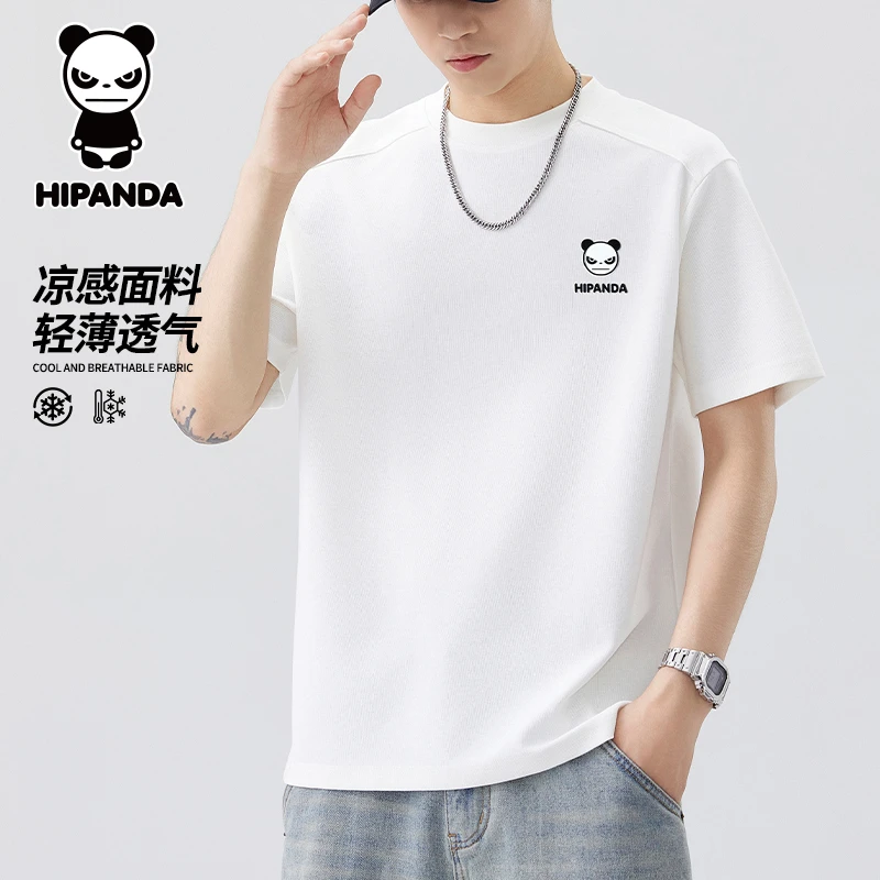 HiPanda你好熊猫短袖T恤男士夏季薄款潮牌百搭休闲宽松半袖上衣男