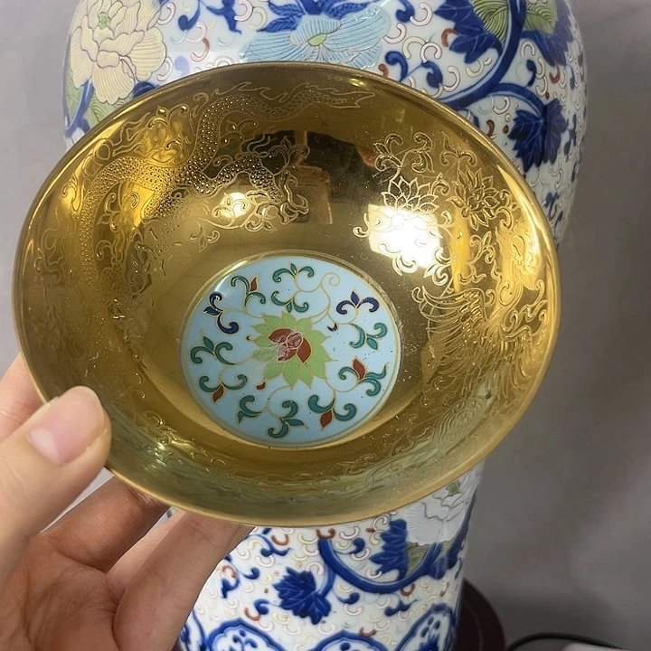 袁***此土豪金釉碗摆件高端