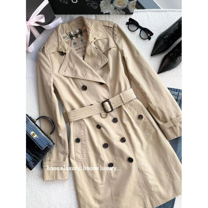 95新 BURBERRY/博柏利 qq905 棉 切尔西双黄冠经典风衣 uk8码