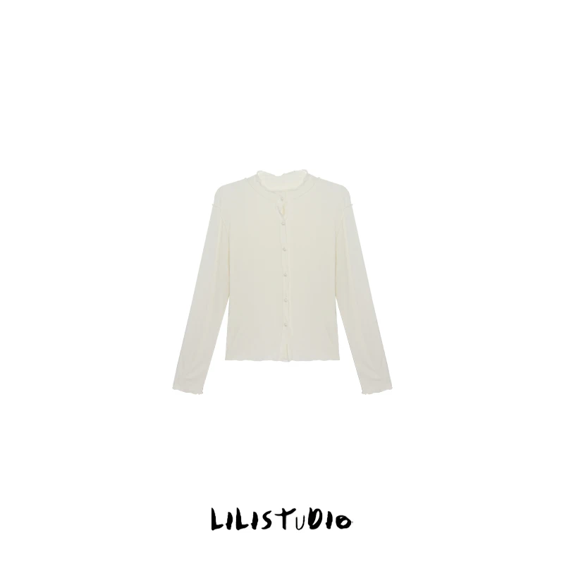 PCNY「素韵珍扣」不理理夏季新款女装气质轻奢时尚休闲百搭长袖外套