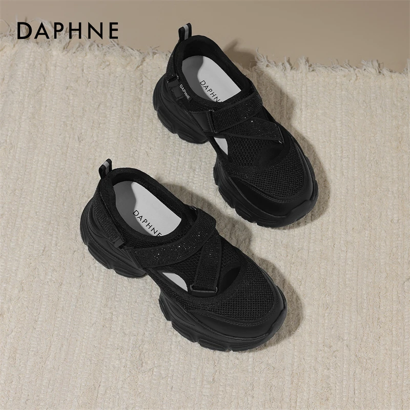 达芙妮厚底凉鞋女款2025夏季新款镂空透气时尚女鞋增高百搭老爹鞋