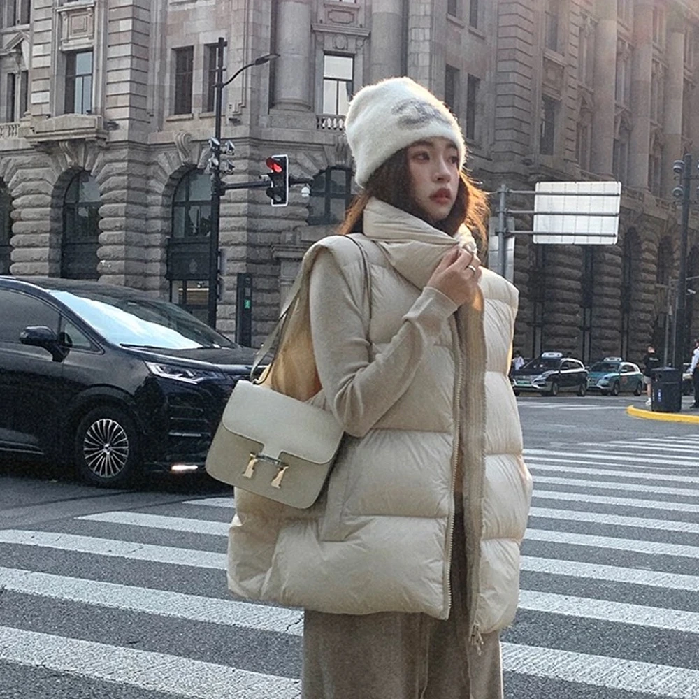 【吴小小定制】90鹅绒羽绒马甲女2025冬新款泡芙加厚羽绒服马夹背心