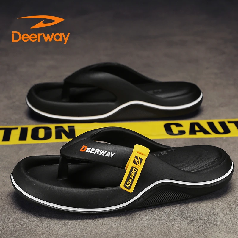 德尔惠沙滩人字拖鞋夏季外穿耐磨防滑夹脚户外休闲软底沙滩凉拖鞋