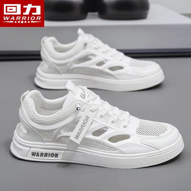 回力新款板鞋秋季透气网面鞋厚底增高休闲鞋防滑镂空轻质溯溪男鞋