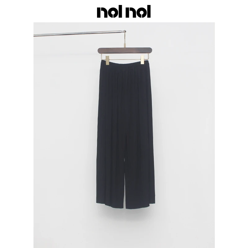 【nolnol】风琴褶皱直筒裤｜松紧高腰｜解构主义｜静奢通勤