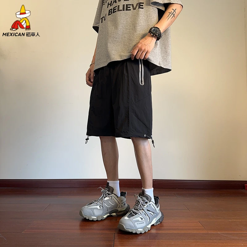 稻草人2025薄款工装裤子男士短裤夏季休闲外穿宽松五分裤中裤潮流