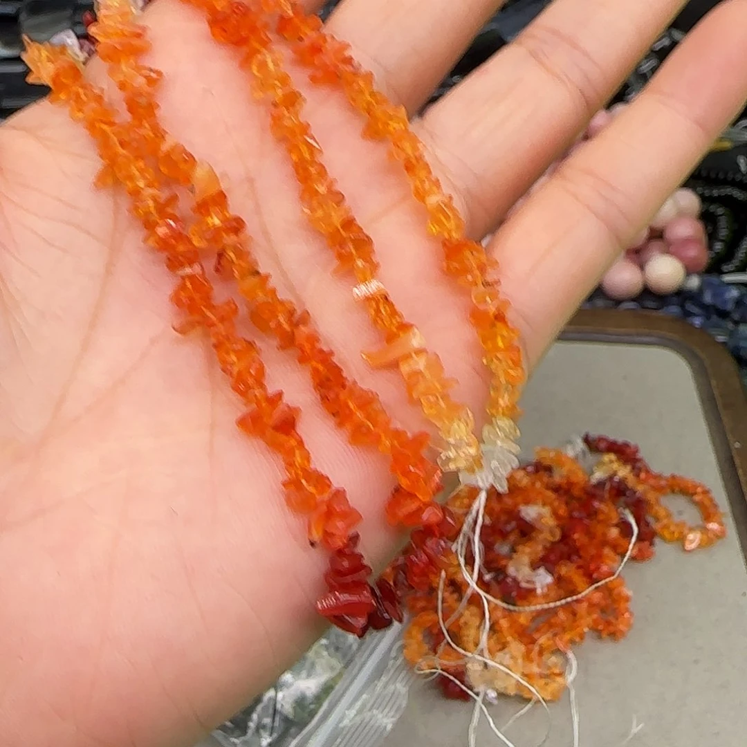 玛瑙/玉髓合金珠宝半成品火欧泊3-4mm一条
