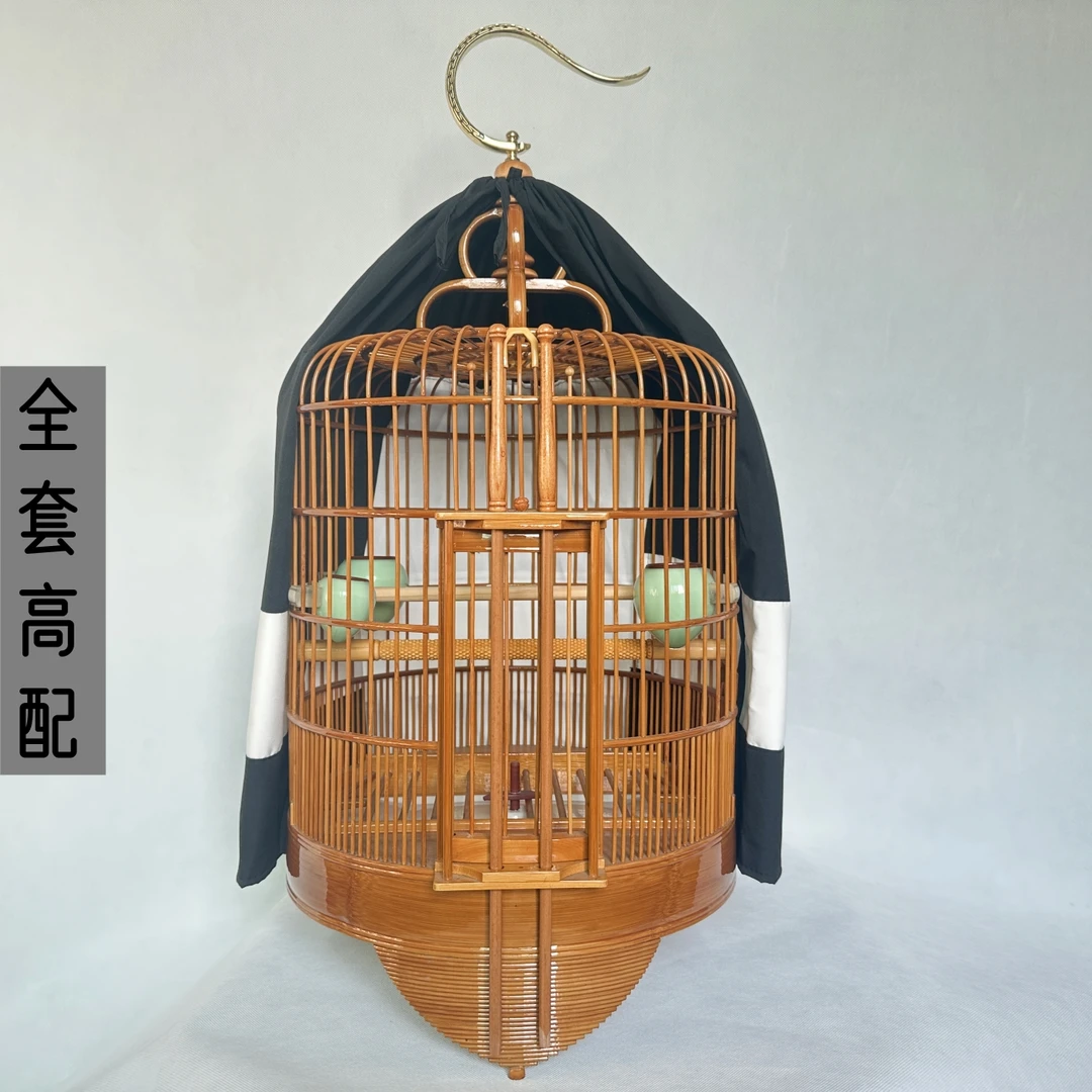 广式画眉鸟笼豪华配件广笼广西底防爆漆广西底竹节笼豪华