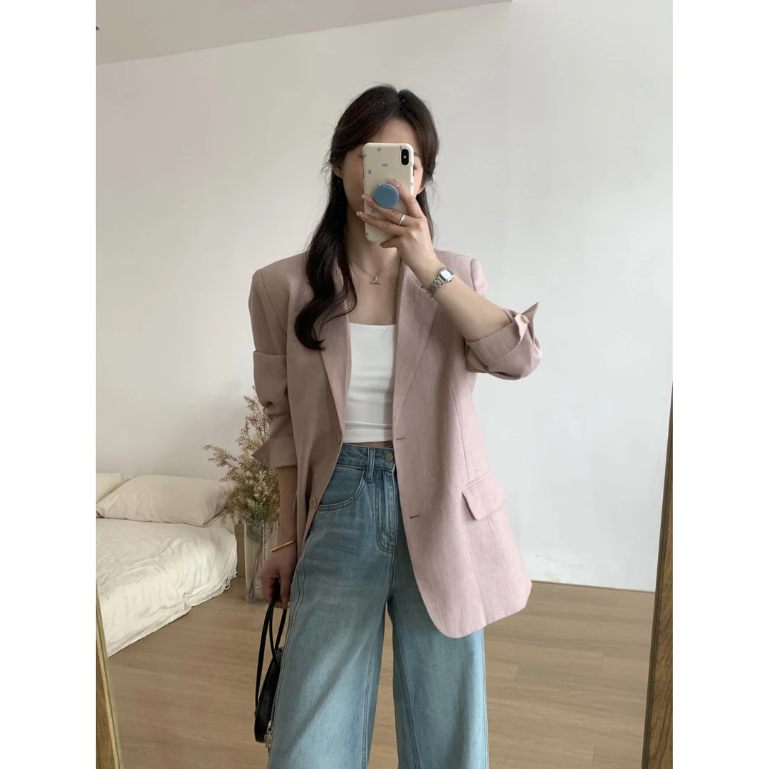 10506#高级设计感小众休闲显瘦西装外套