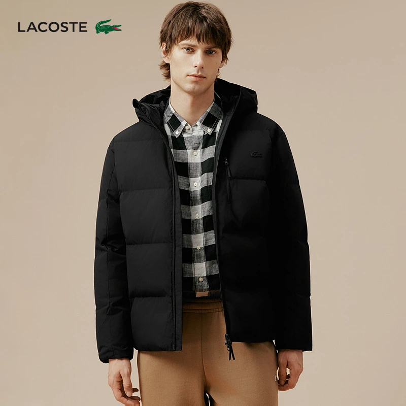 LACOSTE法国鳄鱼男装时尚经典纯色鹅绒保暖羽绒外套|BH8530