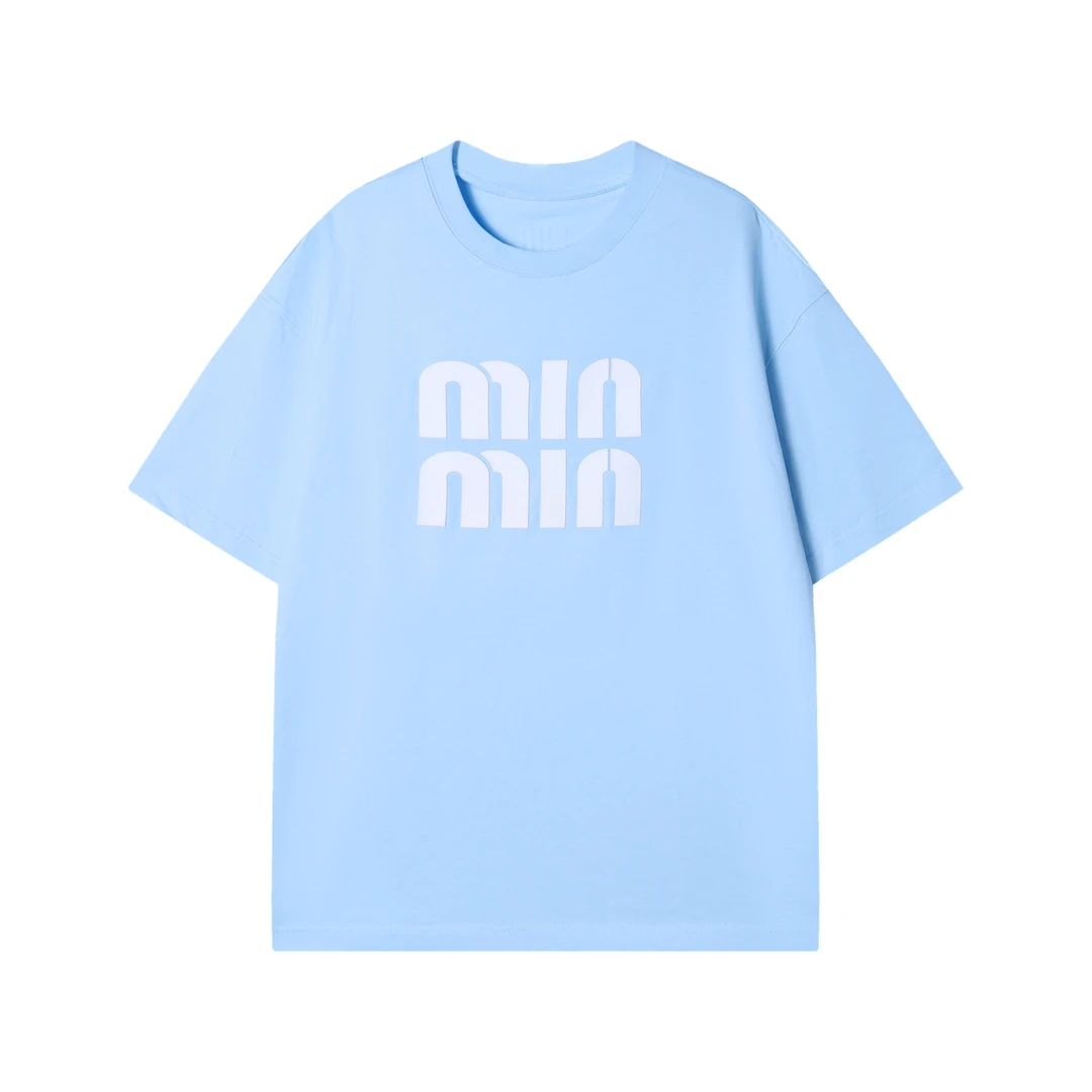 夏季新款时尚纯色字母印花设计男女同款短袖百搭潮流上衣宽松T恤