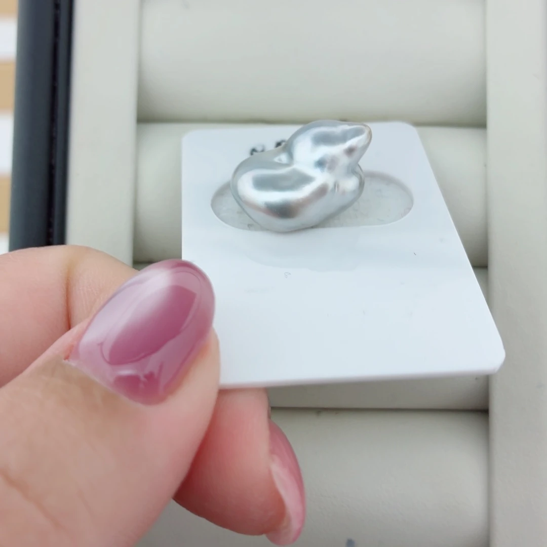 海水珍珠裸珠海水珍珠大溪地铂金灰keshi裸珠