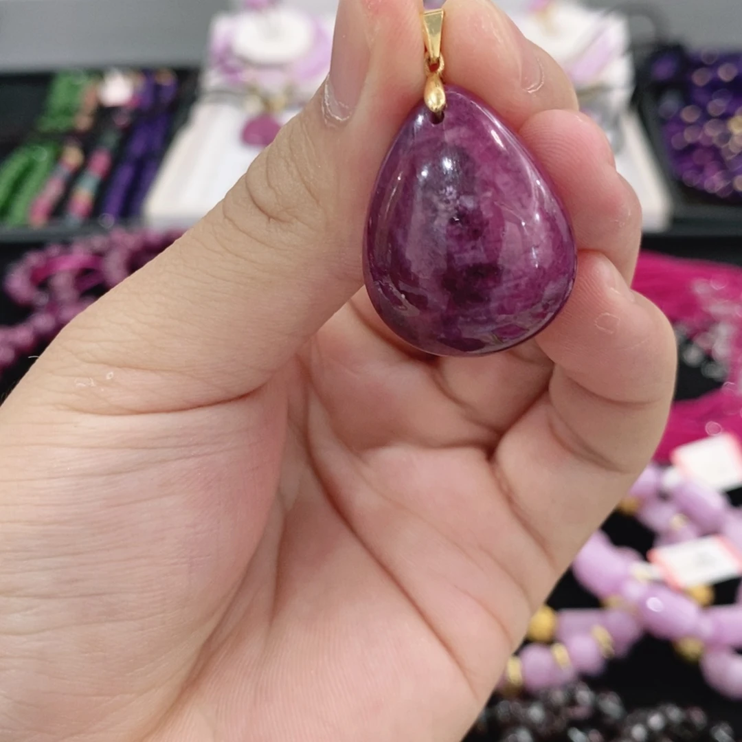 吊坠银S925镶嵌红宝石