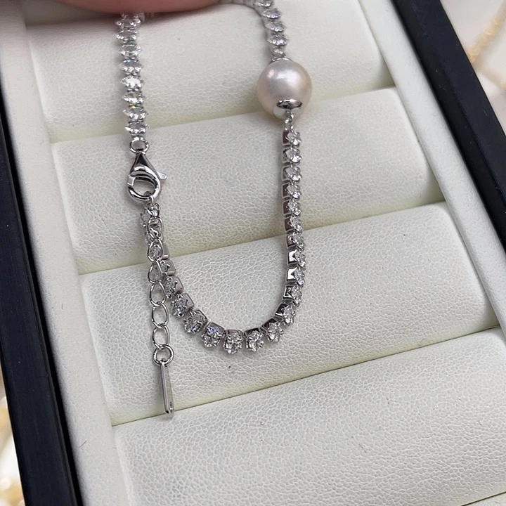 银S925镶嵌手绳海水珍珠