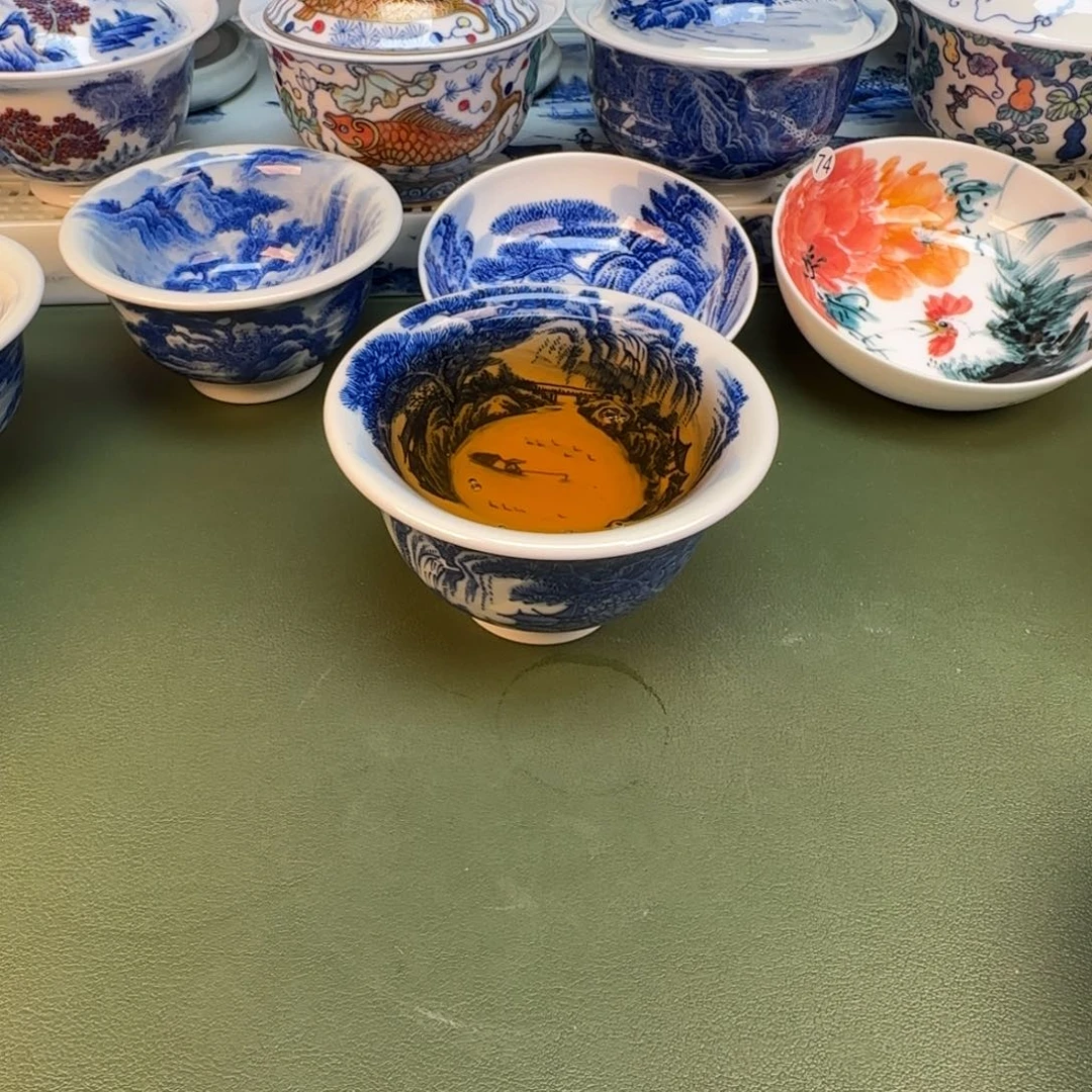 纯手工纯手绘茶具石头100