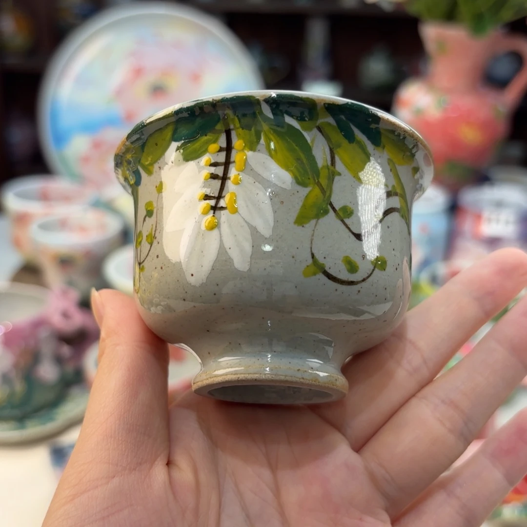 瓷片景德镇手绘高温釉下彩陶瓷茶具