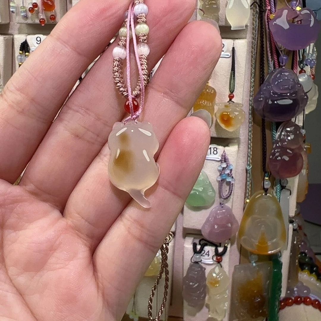 爱***$玛瑙/玉髓未镶嵌吊坠(赠链)