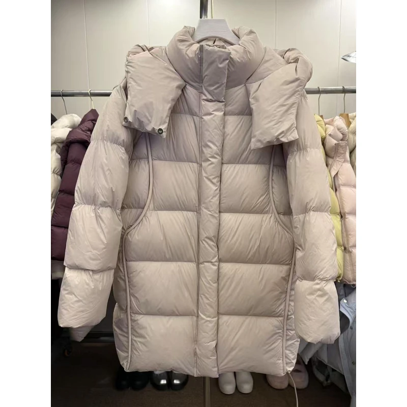 【伊伊】零下-30°极寒泡芙95白鹅绒女百搭连帽中长款鹅绒服 8007