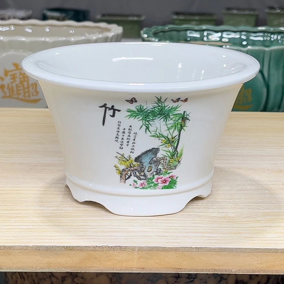 陶瓷绿植多肉微瑕花盆口径15*9
