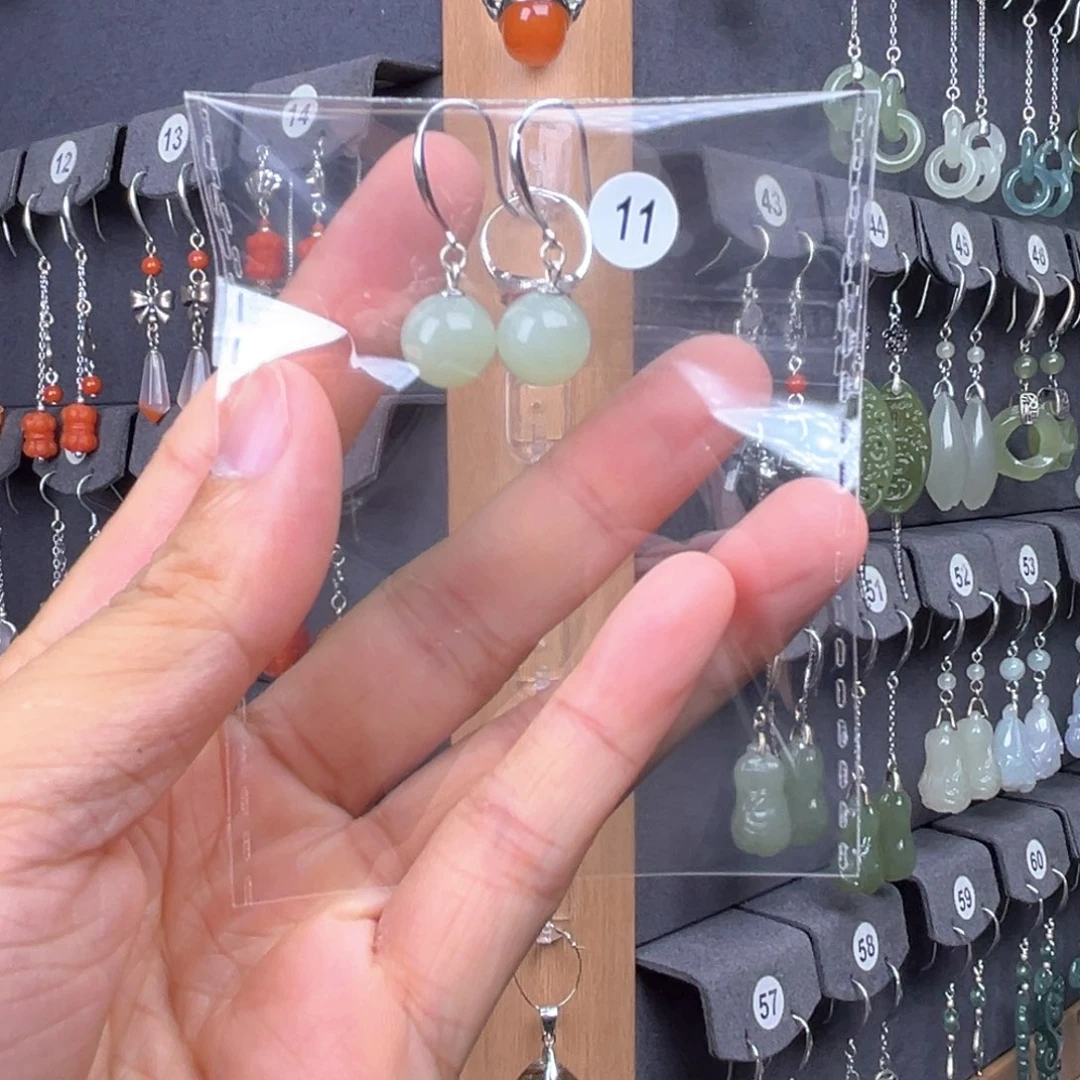 和田玉银S925镶嵌耳饰淳****ờ