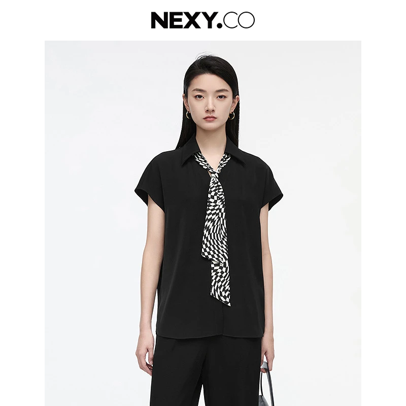NEXY.CO/奈蔻上衣|2025新款|设计师|飘带款|时装走秀|XD02438W0