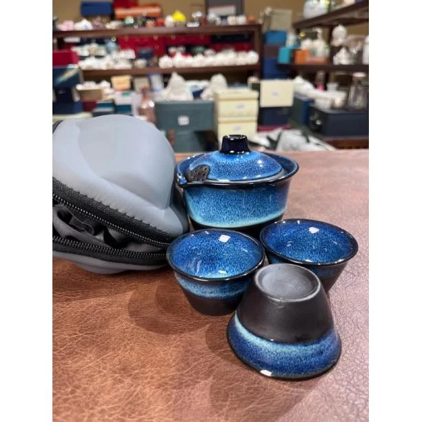 323窑变一壶三杯旅行茶具