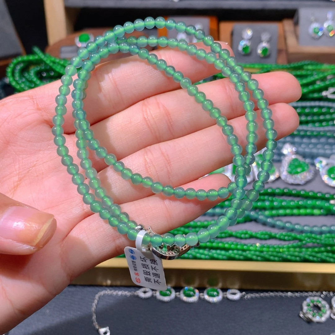 翡翠手链未镶嵌天然翡翠
