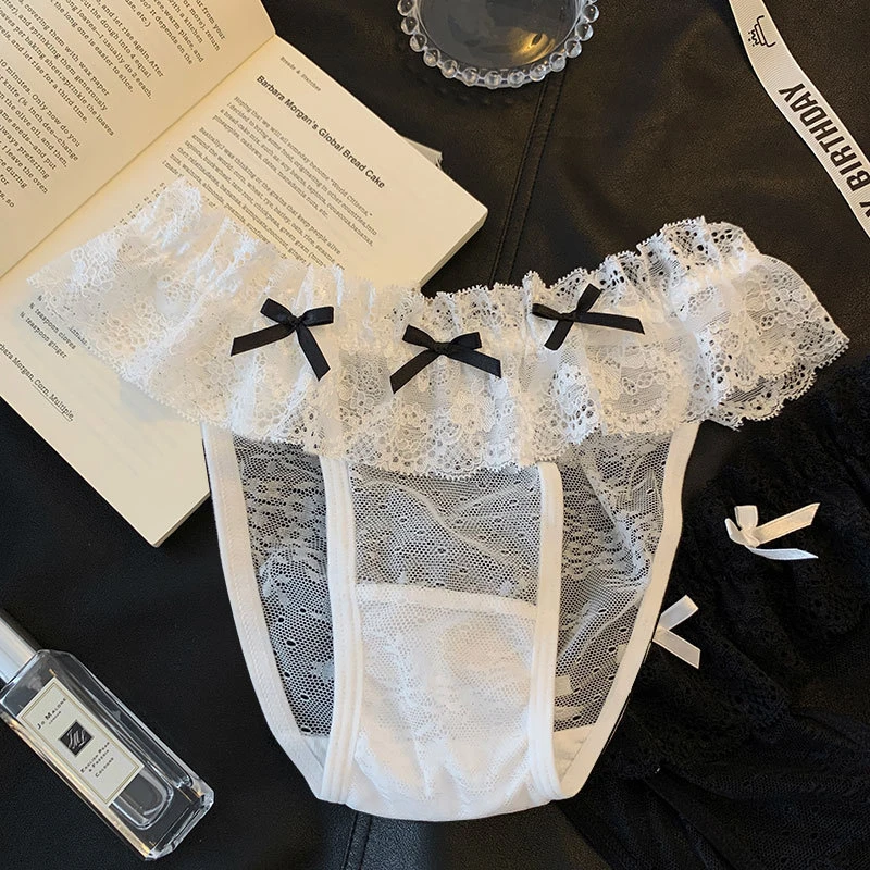 内裤纯三角裤禁欲系女生批发女褶皱内裤欲洛丽塔可爱性感蕾丝透气