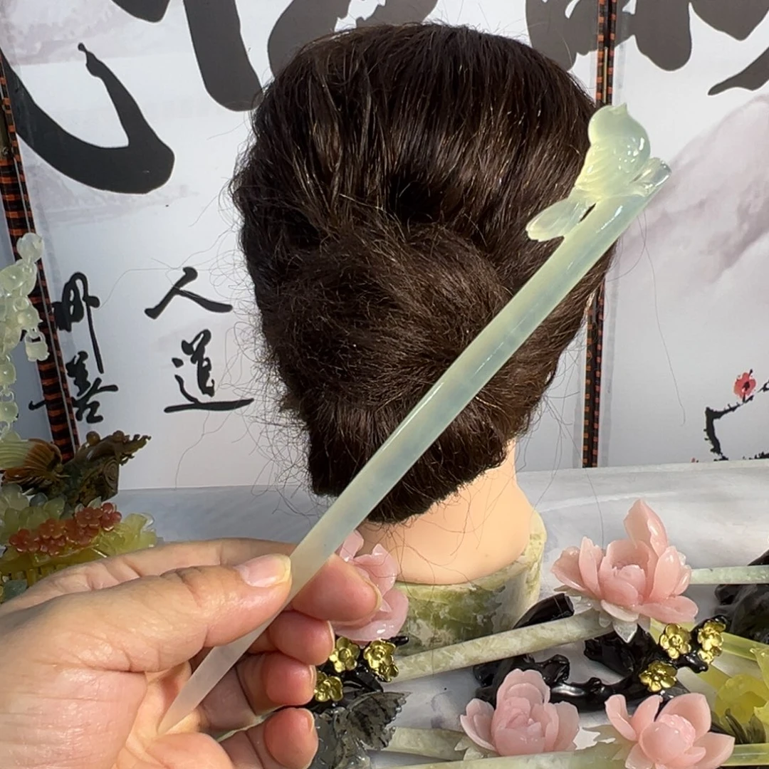蛇纹石玉未镶嵌发饰