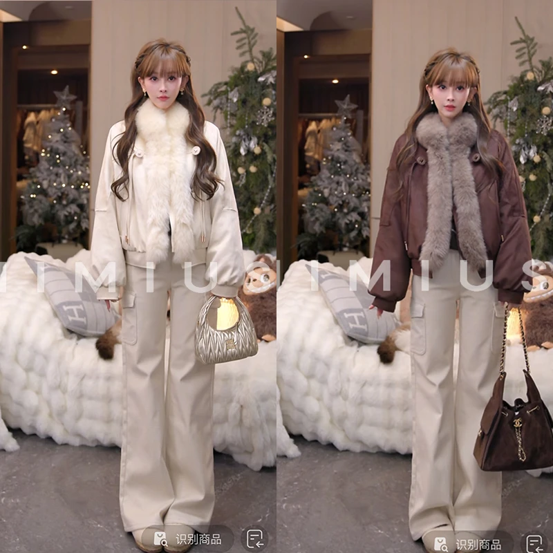 【mimius】七可溯源三星安心鹅绒毛毛拼接鹅绒服/有钩扣 汉服G12098