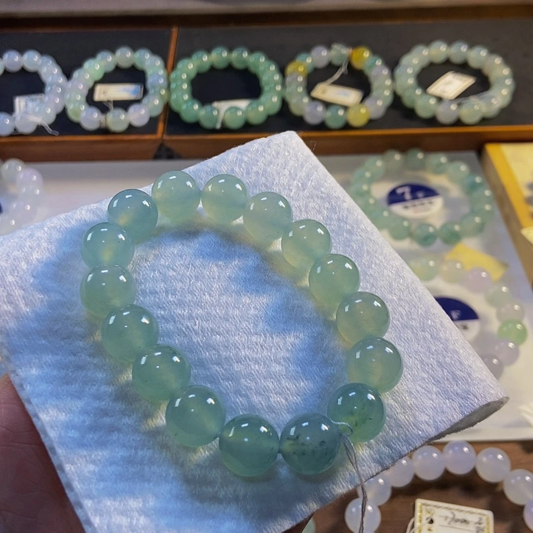 定制翡翠未镶嵌翡翠手串卡12.6