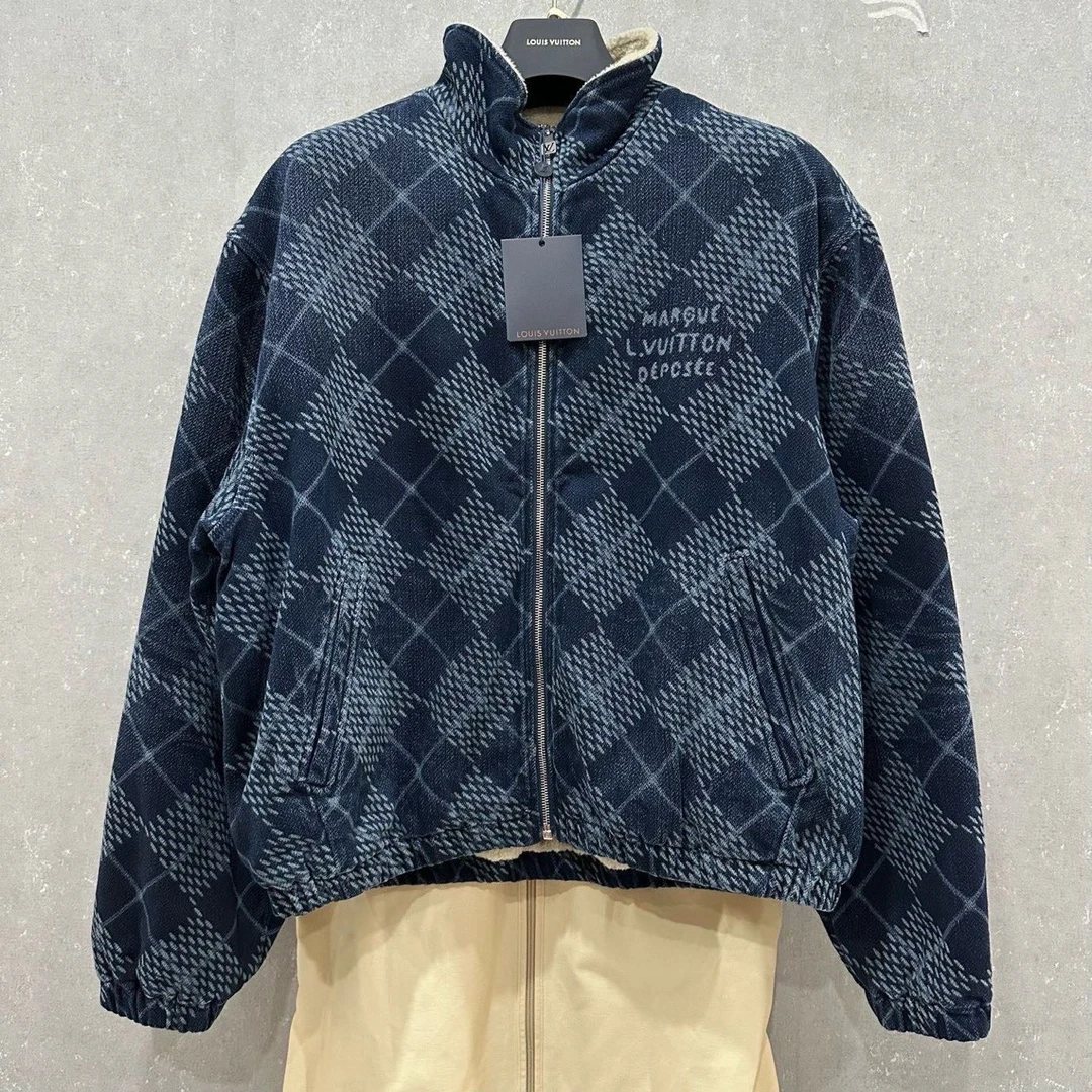 未使用 LouisVuitton/路易威登 菱格羊羔绒夹克外套 50码 006166