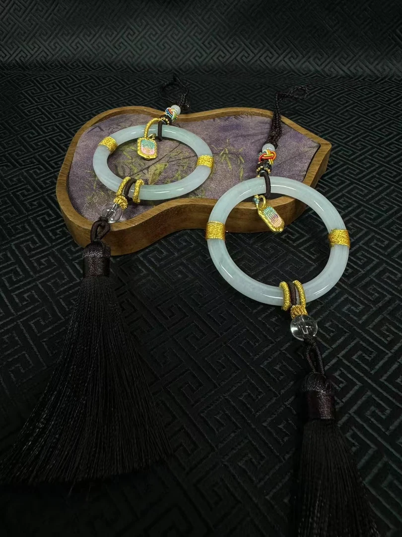 翡翠圆环手镯扎基拉姆五条经文挂件流苏车挂包挂 多样性发一件