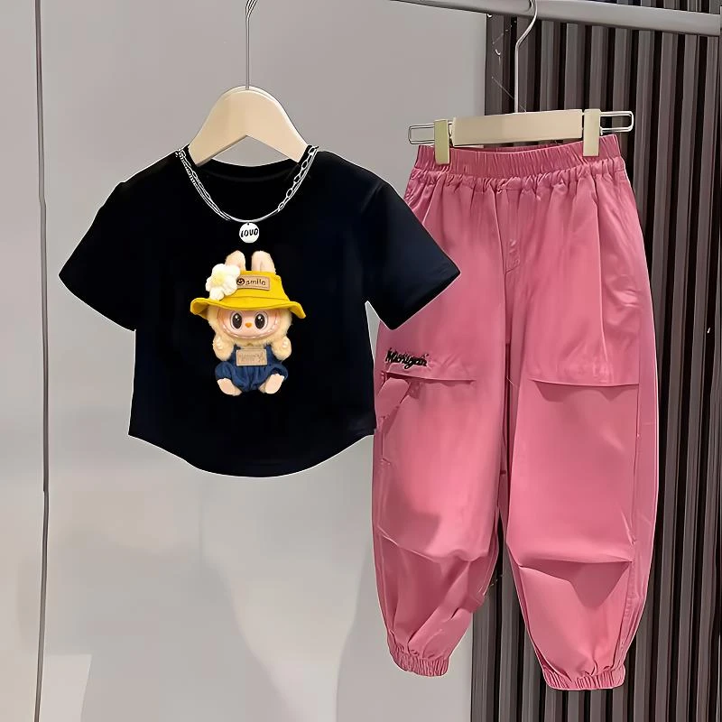 女童夏季套装新款女宝洋气儿童服装拉布布童装潮流运动女装衣服