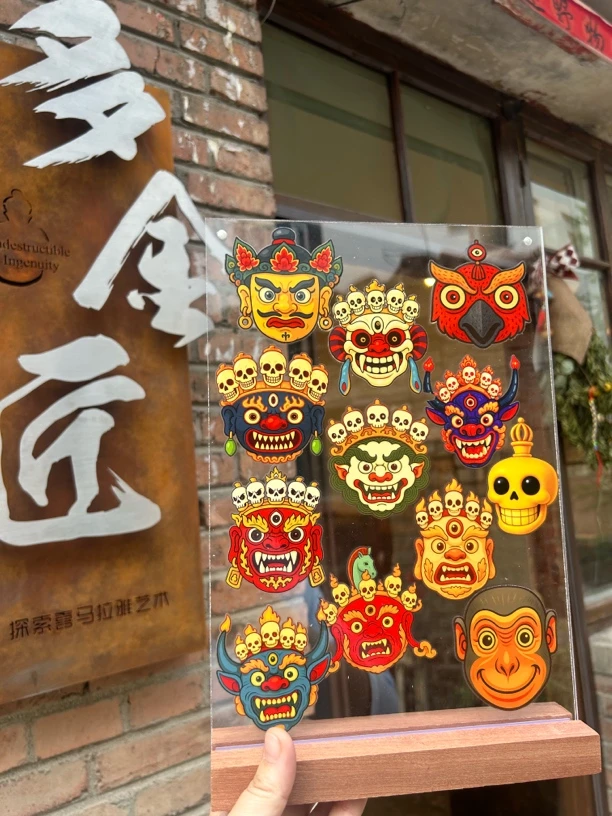 藏戏面具uv防水贴纸美观实用装饰贴纸