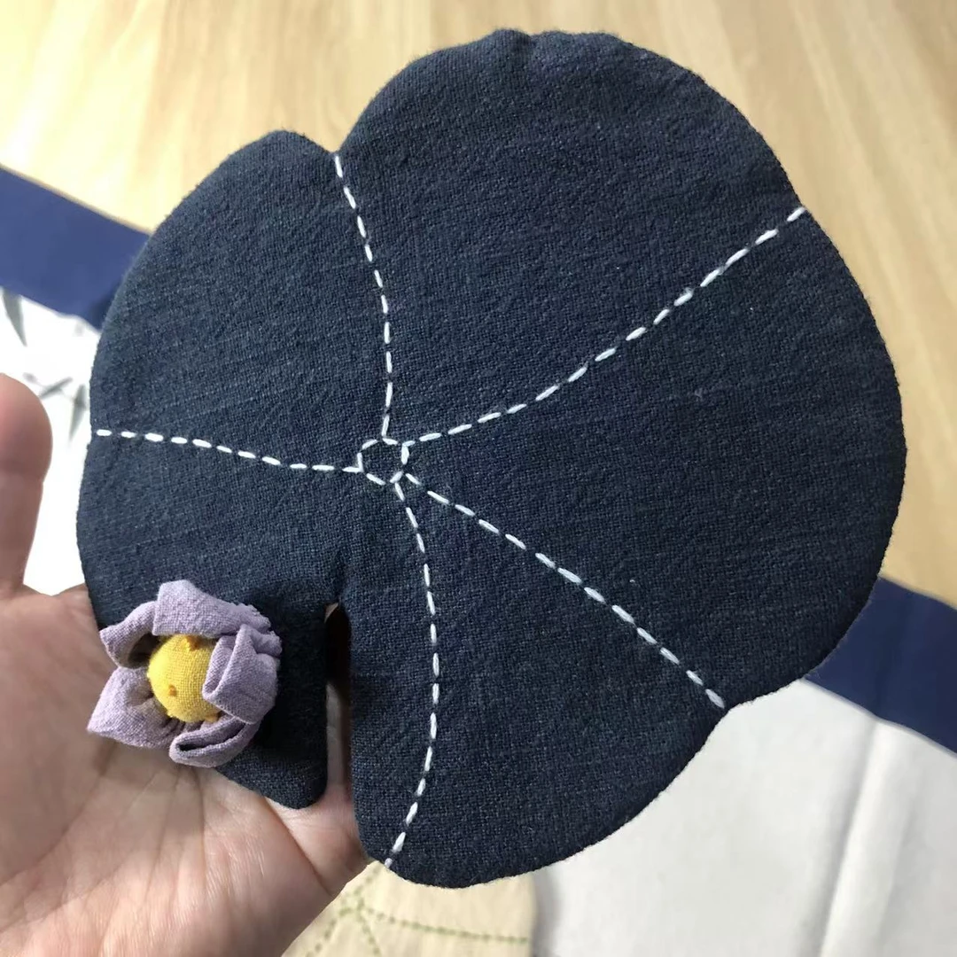 直播福利 立体荷花壶垫  荷花荷叶手绣壶垫 茶杯垫 彧红手作